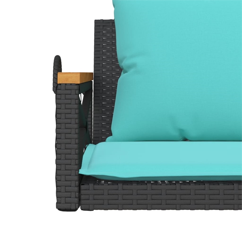 vidaXL Swing Bench with Cushions Black 42.9