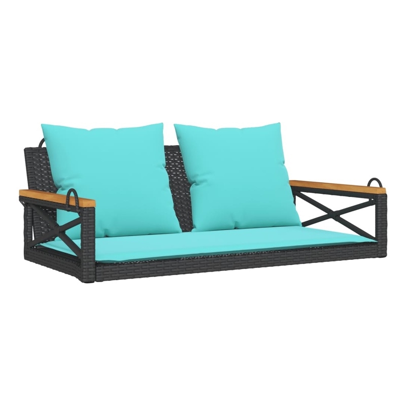 vidaXL Swing Bench with Cushions Black 42.9