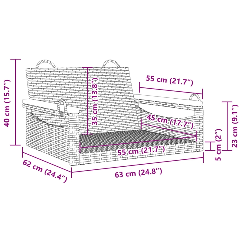 vidaXL Swing Bench Beige 24.8