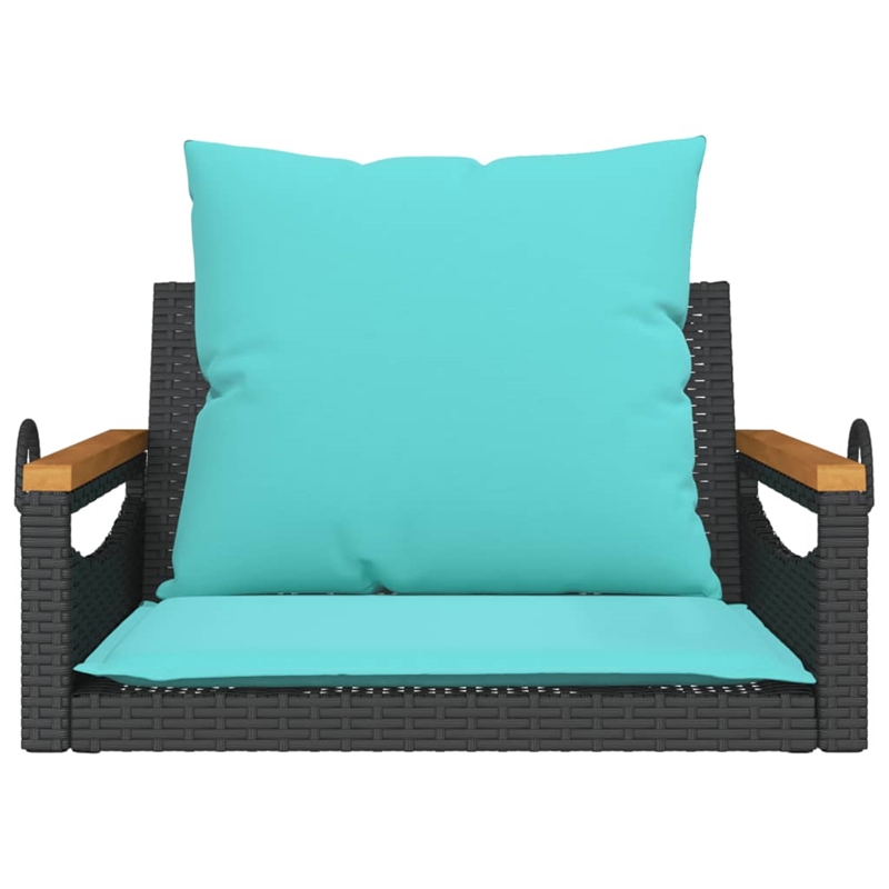 vidaXL Swing Bench with Cushions Black 24.8