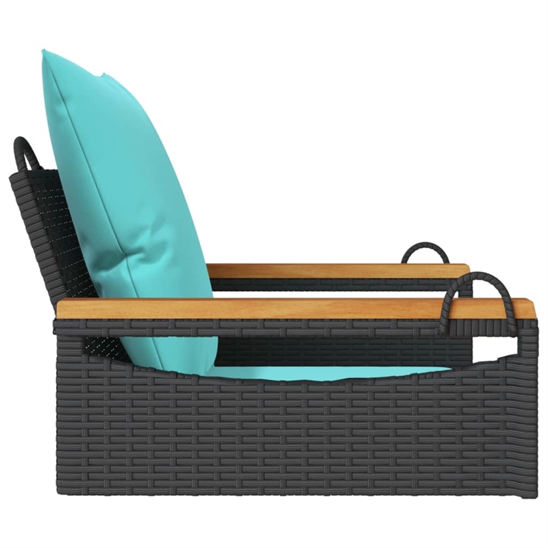 vidaXL Swing Bench with Cushions Black 24.8