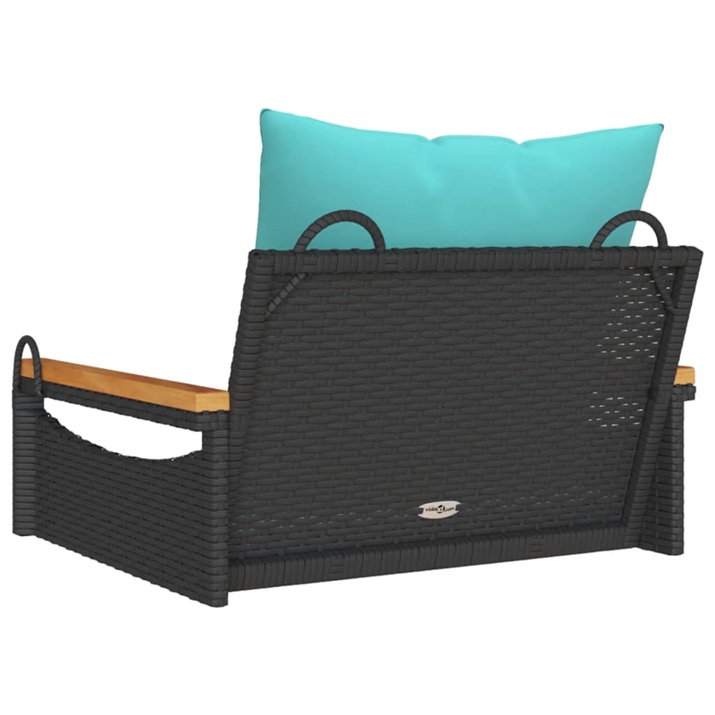 vidaXL Swing Bench with Cushions Black 24.8