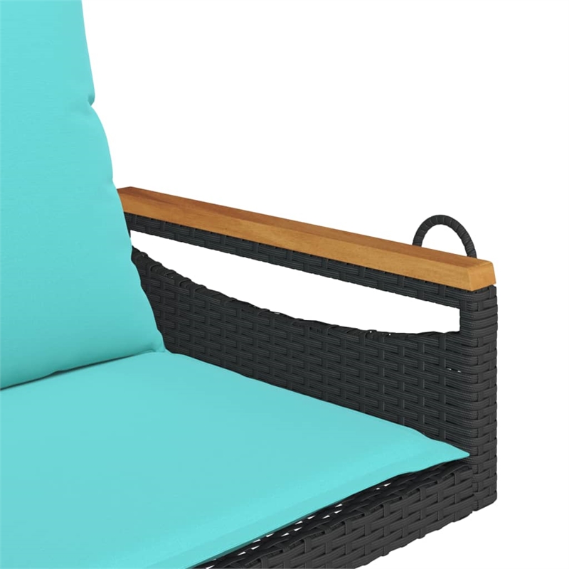 vidaXL Swing Bench with Cushions Black 24.8