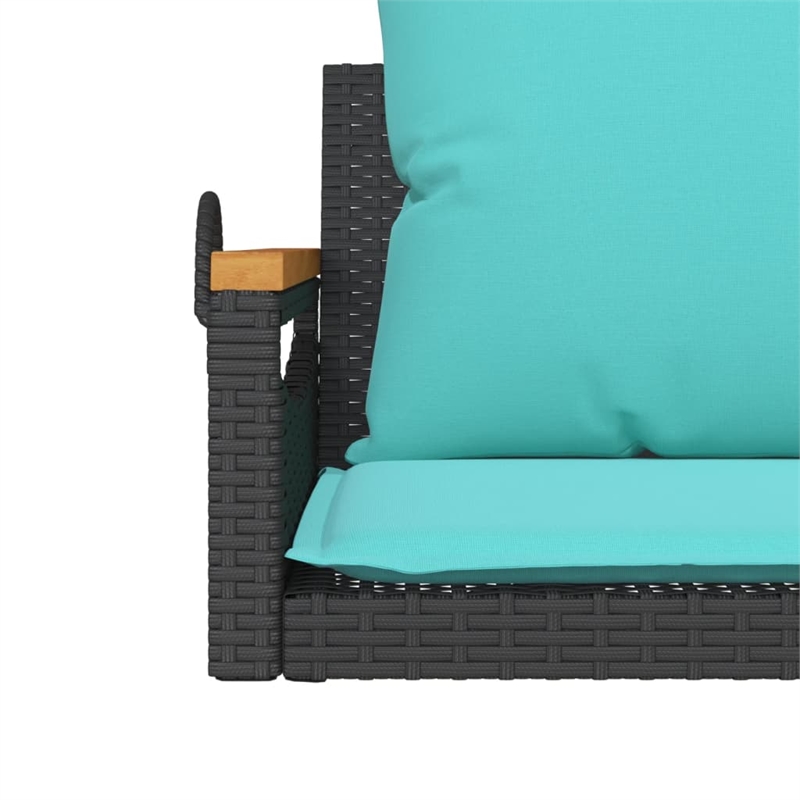 vidaXL Swing Bench with Cushions Black 24.8