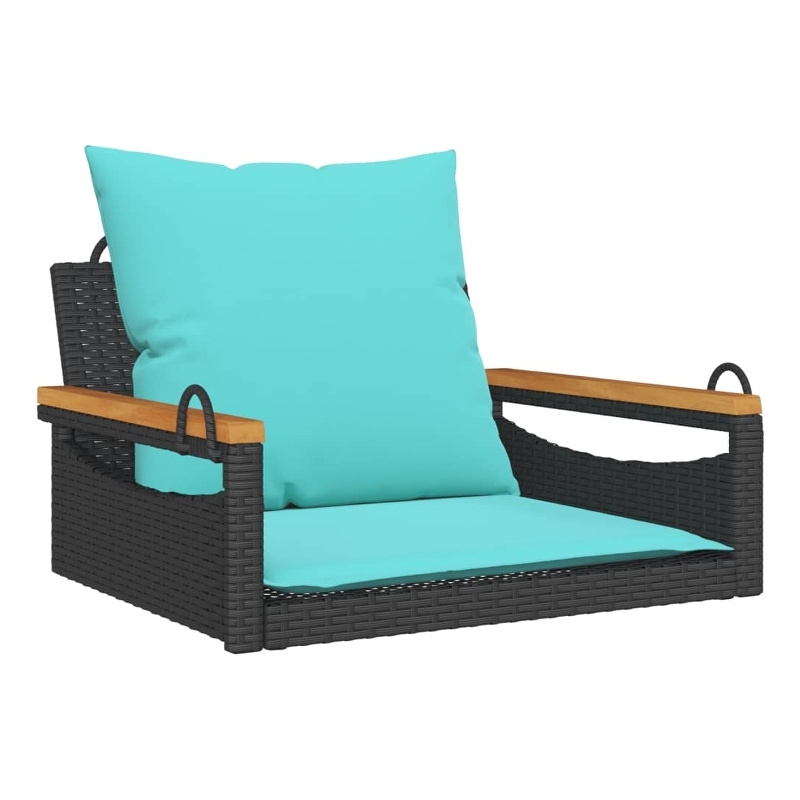vidaXL Swing Bench with Cushions Black 24.8