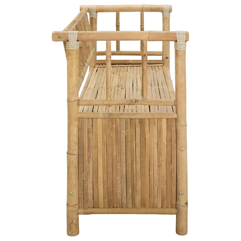 vidaXL Garden Storage Bench 43.3 x 18.5 x 31.5 in Bamboo Natural