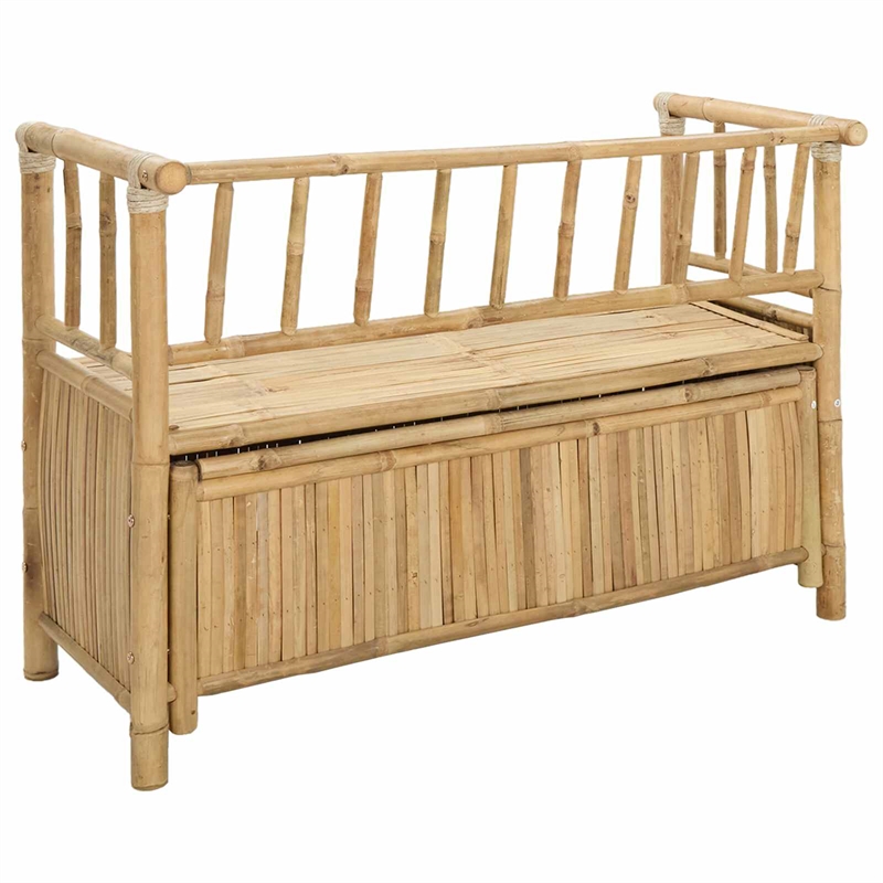 vidaXL Garden Storage Bench 43.3 x 18.5 x 31.5 in Bamboo Natural