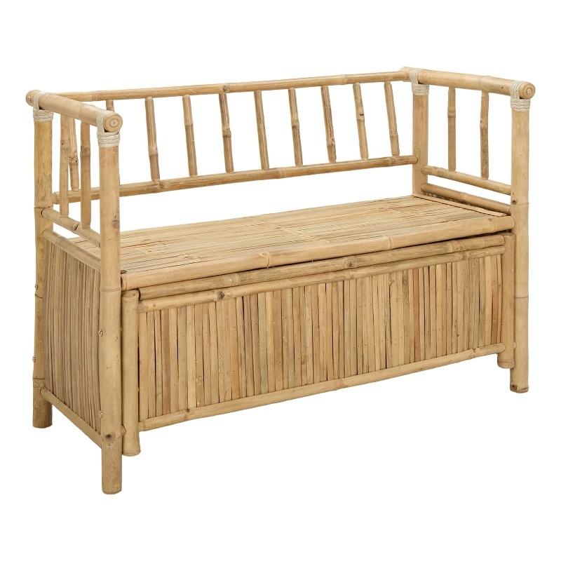 vidaXL Garden Storage Bench 43.3 x 18.5 x 31.5 in Bamboo Natural