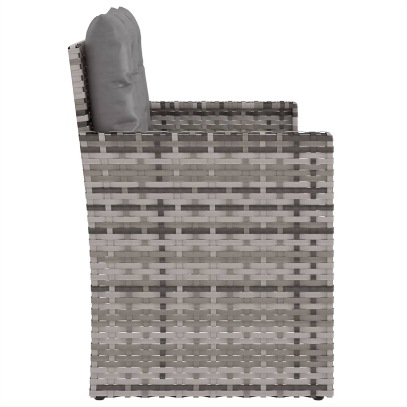 vidaXL Patio Bench with Cushions Gray 41.3
