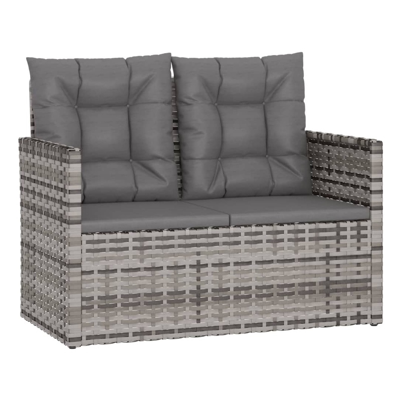 vidaXL Patio Bench with Cushions Gray 41.3