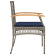 vidaXL Patio Chairs with Cushions 4 pcs Gray Poly Rattan Acacia Wood