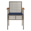 vidaXL Patio Chairs with Cushions 4 pcs Gray Poly Rattan Acacia Wood