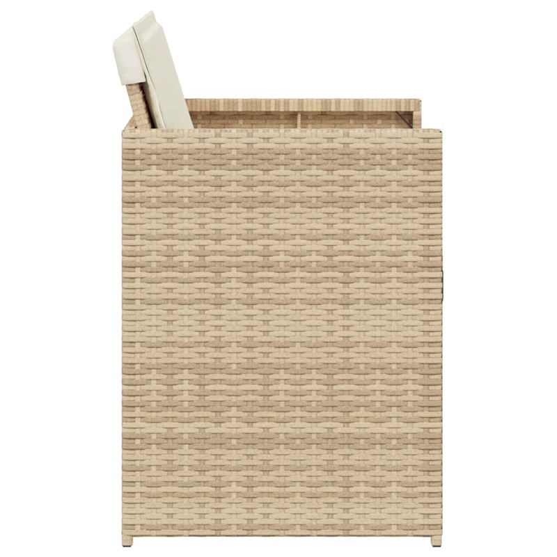 vidaXL Patio Chairs with Cushions 4 pcs Beige Poly Rattan