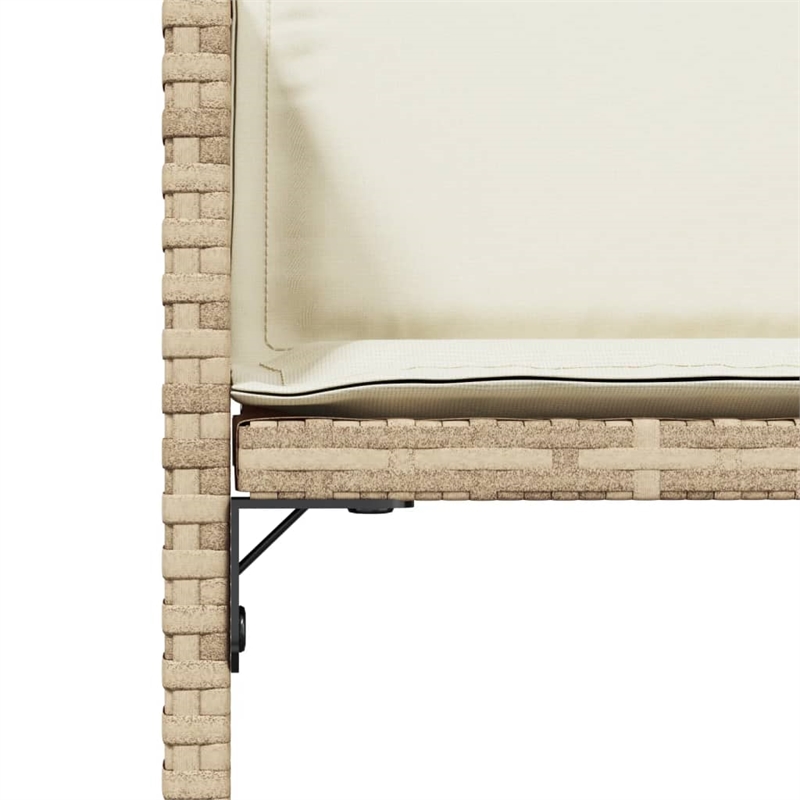 vidaXL Patio Chairs with Cushions 4 pcs Beige Poly Rattan