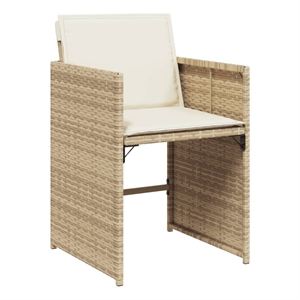 vidaXL Patio Chairs with Cushions 4 pcs Beige Poly Rattan
