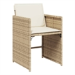 vidaXL Patio Chairs with Cushions 4 pcs Beige Poly Rattan