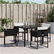 vidaXL Patio Chairs with Cushions 4 pcs Black Poly Rattan