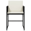vidaXL Patio Chairs with Cushions 4 pcs Black Poly Rattan