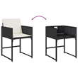 vidaXL Patio Chairs with Cushions 4 pcs Black Poly Rattan