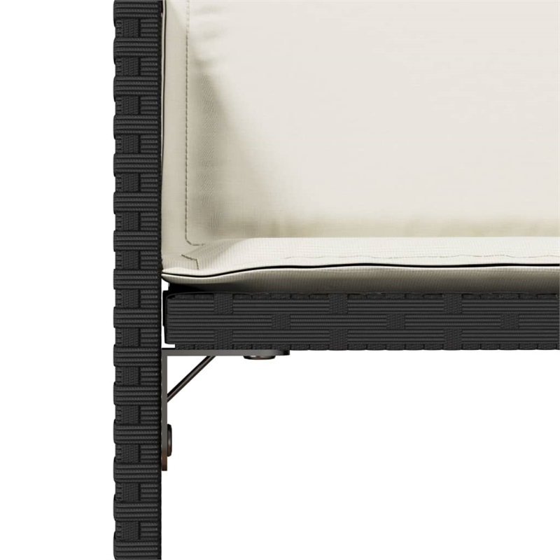 vidaXL Patio Chairs with Cushions 4 pcs Black Poly Rattan