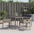 vidaXL Patio Chairs with Cushions 4 pcs Gray Poly Rattan
