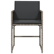vidaXL Patio Chairs with Cushions 4 pcs Gray Poly Rattan