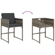 vidaXL Patio Chairs with Cushions 4 pcs Gray Poly Rattan