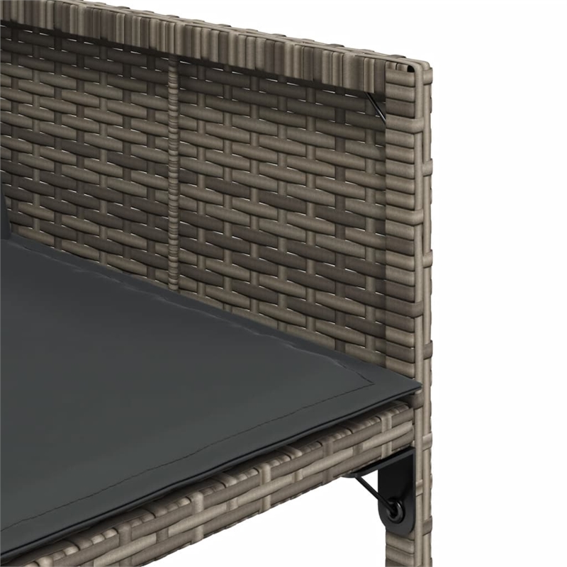 vidaXL Patio Chairs with Cushions 4 pcs Gray Poly Rattan