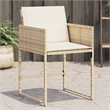vidaXL Patio Chairs with Cushions 4 pcs Beige Poly Rattan