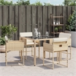 vidaXL Patio Chairs with Cushions 4 pcs Beige Poly Rattan