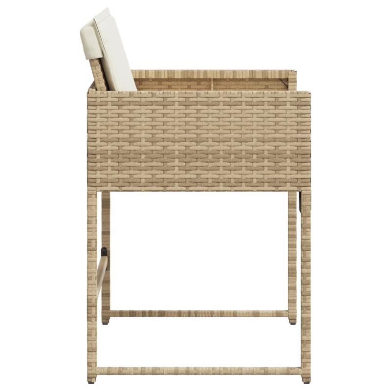 vidaXL Patio Chairs with Cushions 4 pcs Beige Poly Rattan