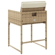 vidaXL Patio Chairs with Cushions 4 pcs Beige Poly Rattan