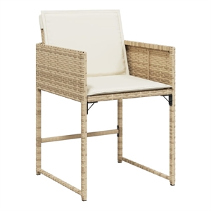 vidaXL Patio Chairs with Cushions 4 pcs Beige Poly Rattan