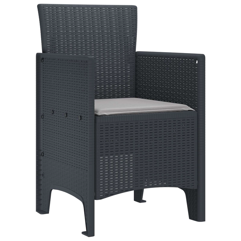 vidaXL Garden Chair 2 pcs Anthracite Polypropylene