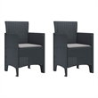 vidaXL Garden Chair 2 pcs Anthracite Polypropylene