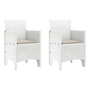vidaXL Garden Chair 2 pcs White Polypropylene