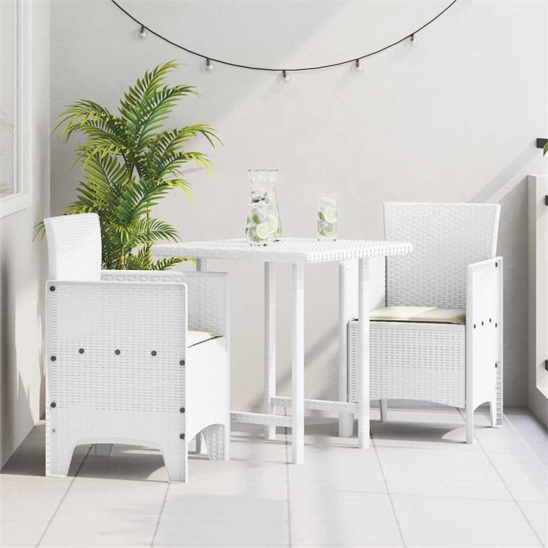 vidaXL Garden Chair 2 pcs White Polypropylene