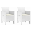 vidaXL Garden Chair 2 pcs White Polypropylene