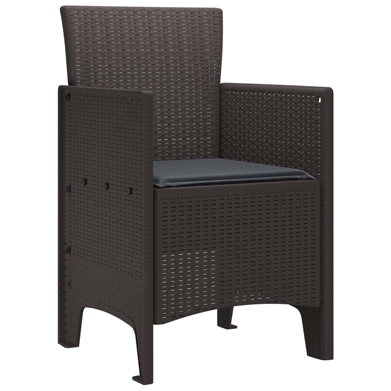 vidaXL Garden Chair 4 pcs Brown Polypropylene