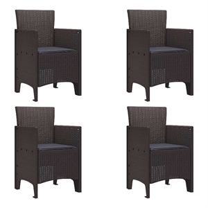 vidaXL Garden Chair 4 pcs Brown Polypropylene