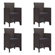 vidaXL Garden Chair 4 pcs Brown Polypropylene
