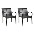 vidaXL Patio Chairs 2 pcs Steel and WPC Black