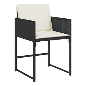 vidaXL Garden Chair Set of 4 Black PE rattan/powder-coated steel Medium