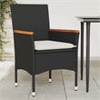 vidaXL Garden Chair Black/Cream White Rattan
