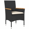 vidaXL Garden Chair Black/Cream White Rattan