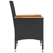 vidaXL Garden Chair Black/Cream White Rattan