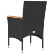 vidaXL Garden Chair Black/Cream White Rattan
