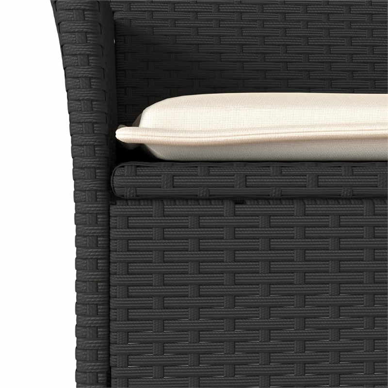 vidaXL Garden Chair Black/Cream White Rattan