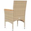 vidaXL Patio Chairs with Cushions 2 pcs Beige Poly Rattan