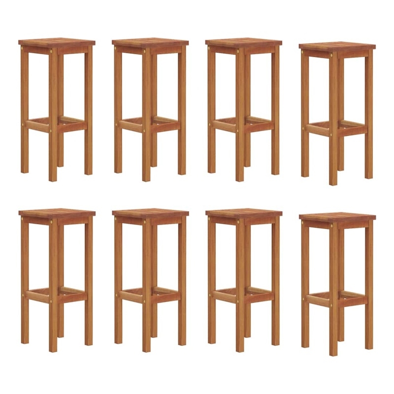 vidaXL Bar Stools 8 pcs Solid Wood Acacia
